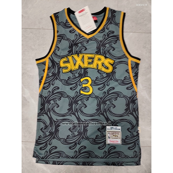 Maglia Philadelphia 76ers Allen Iverson #3 Mitchel & Ness 1996-97 Nero